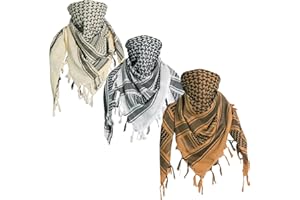 Ever Fairy Military Shemagh Tactical Desert Scarf Cotton Arab Keffiyeh Tactical Scarf Head Neck Face Wrap for Men Women