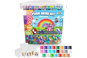 FUNZBO 23000+ 5mm Fuse Beads Kit - 23 Colors Refill Set with 3 Pegboards, Christmas Beads Crafts for Kids, Arts and Crafts Project, Toys Gifts for Girls and Boys Aged 5+ Years Old Gifts