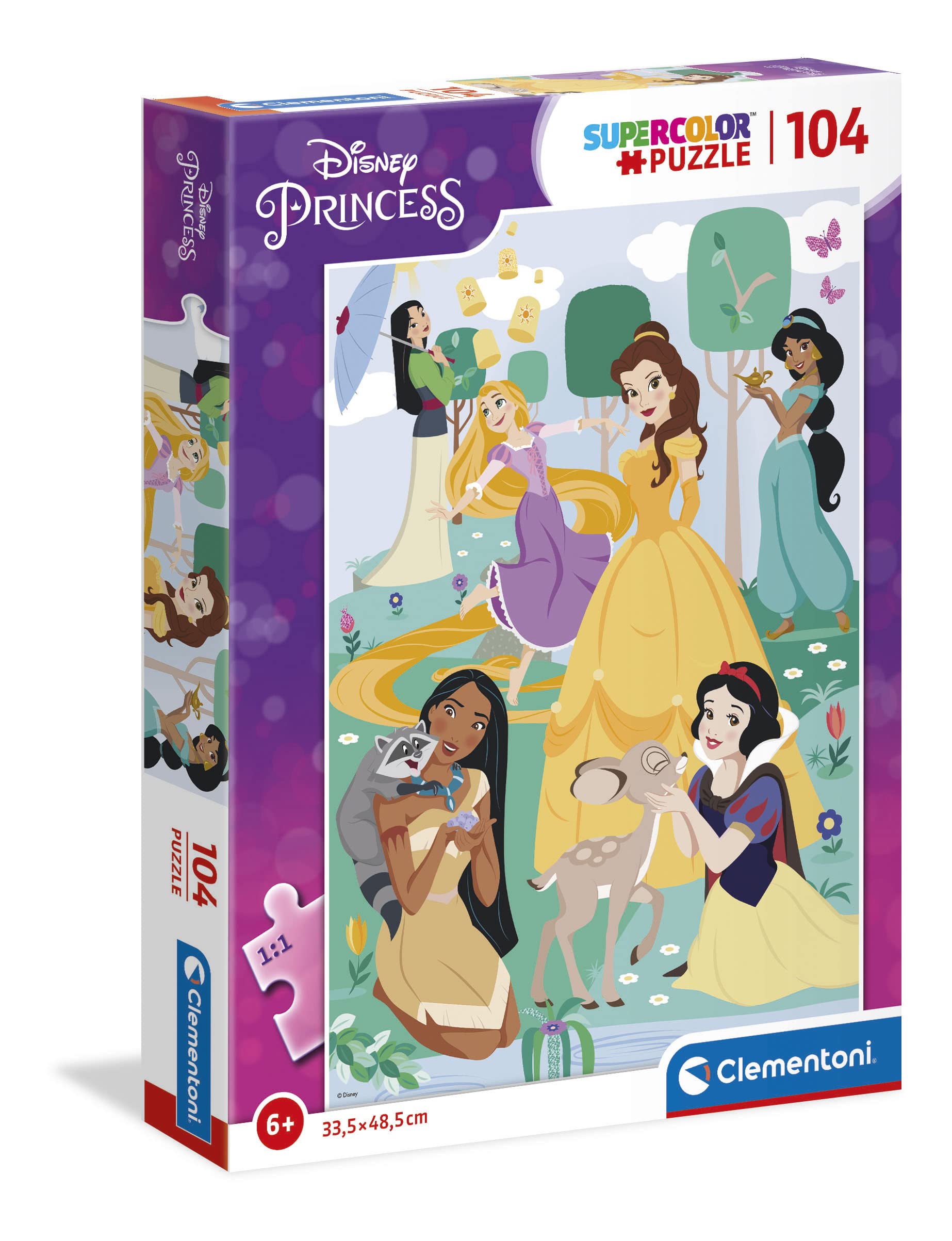 Clementoni - 25736 - Supercolor Puzzle Disney Princess - 104 Pieces - Jigsaw Puzzle For Kids Age 6
