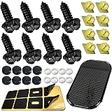 Aootf Black License Plate Screws- Stainless Steel Anti Rust License Plate Fastener and Plate Screw Caps for Securing License 