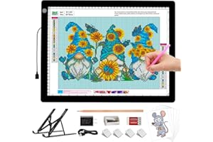 A3 LED Light Box for Tracing, elice Artist Drawing Lightbox Light Table Light Pad Light Copy Board, Up to 8000 Lux Super Bright Lightpad for Cricut Weeding Vinyl, Diamond Painting, Sketching (Black)