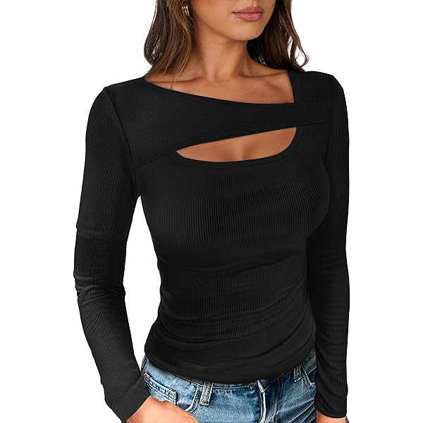 トップス TU ES MONTRESOIR CUT-OFFLONG SLEEVE TOP Reiss Cut-Out Long Sleeve Top in Orange - REISS