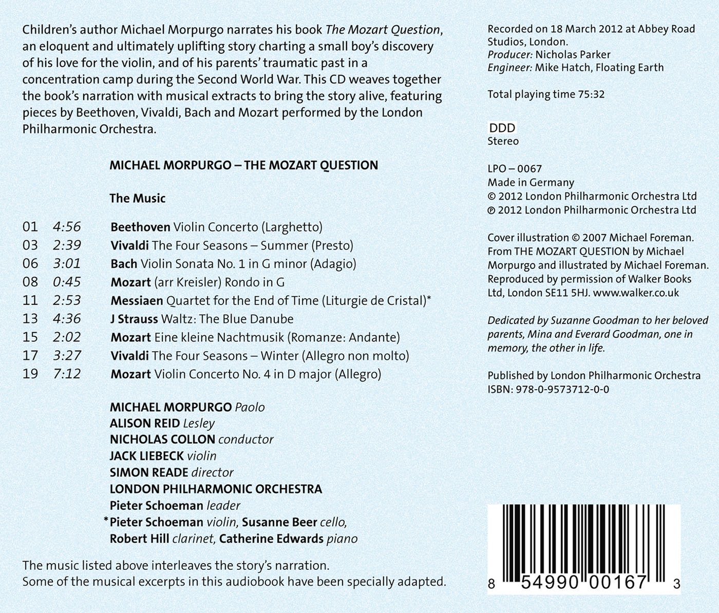 Morpurgo Michael Mozart Question Music Morpurgo Michael Mozart Question Music