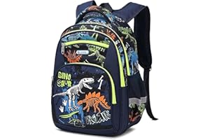 Cusangel Backpack for Boys Girls School Bookbags,Kindergarten Elementary Middle School Lightweight Waterproof Multifunctional Large Capacity for Backpack (16inch Luminous dinosaur)