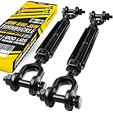 [Premium] 2 Pack 3/8”x11.4” Ultra Durable Jaw and Jaw Turnbuckle, 1200 lbs Working Load Limit, Weather Resistant, Durable Black Turnbuckle for Wire Rope Tension, Shade Sail Hardware, Sun Shade Tent