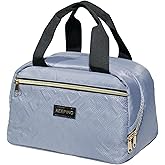 Yoncito Insulated Lunch Bag for Work: Reusable Lunch Box Organizer Bags - Insulated Lunch Tote Bags with Large Capacity for Adult Women Men Office Travel (Gray-blue)