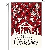Merry Christmas Garden Flag, 12x18 Inch Christmas Nativity Scene Double Sided house flag, Yard Flag For Party Home Outdoor christmas decorations