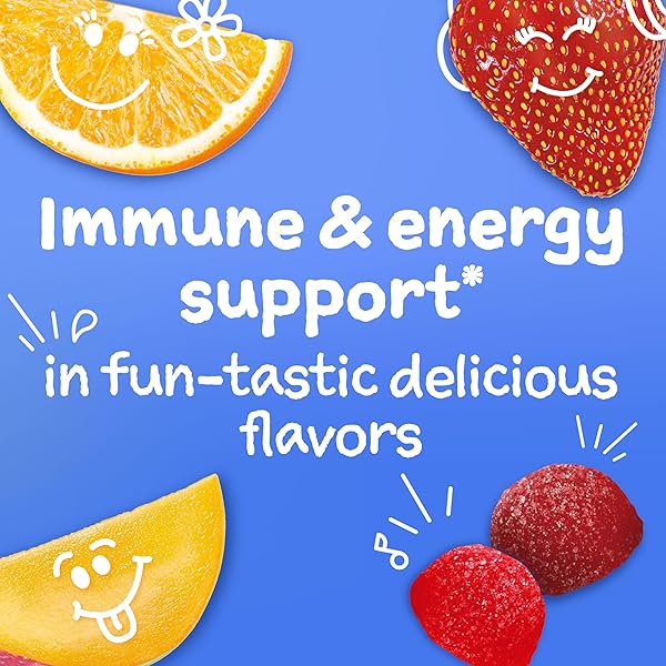 EMERGEN-C KIDZ IMMUNE+ IMMUNE SUPPORT DIETARY SUPPLEMENTS, FLAVORED GUMMIES WITH VITAMIN C, B VITAMINS AND VITAMIN D FOR IMMUNE SUPPORT, FUN-TASTIC FRUIT FLAVORED GUMMIES – 22 COUNT