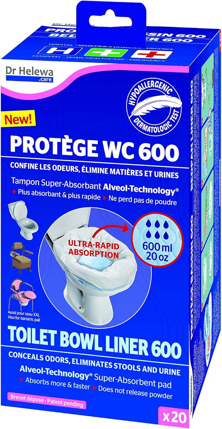 Dr Helewa Care Toilet Bowl Liner with Super Absorbent Pad, 600 ml, Pack