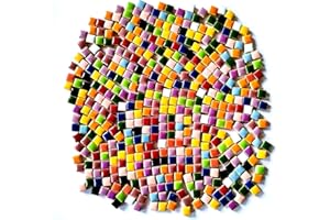 BTMIEY 500g/1.1lb Random Color Ceramics Mosaic Tiles,DIY Making Creative Ceramic Mosaic Tiles for DIY Craft Plates Flowerpots Vases Cups Mosaic Making Supplies (Square)