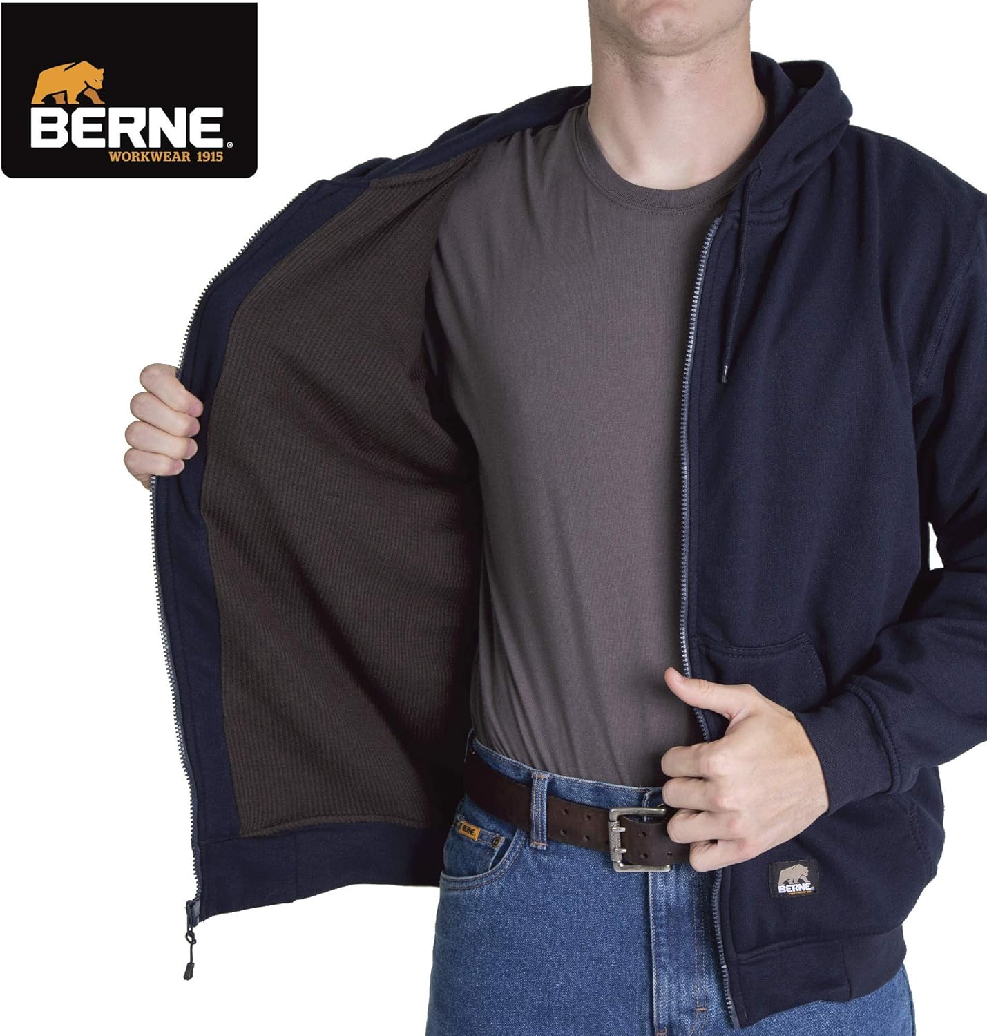 Berne Thermal Lined Hooded Sweatshirt at  Men’s Clothing store