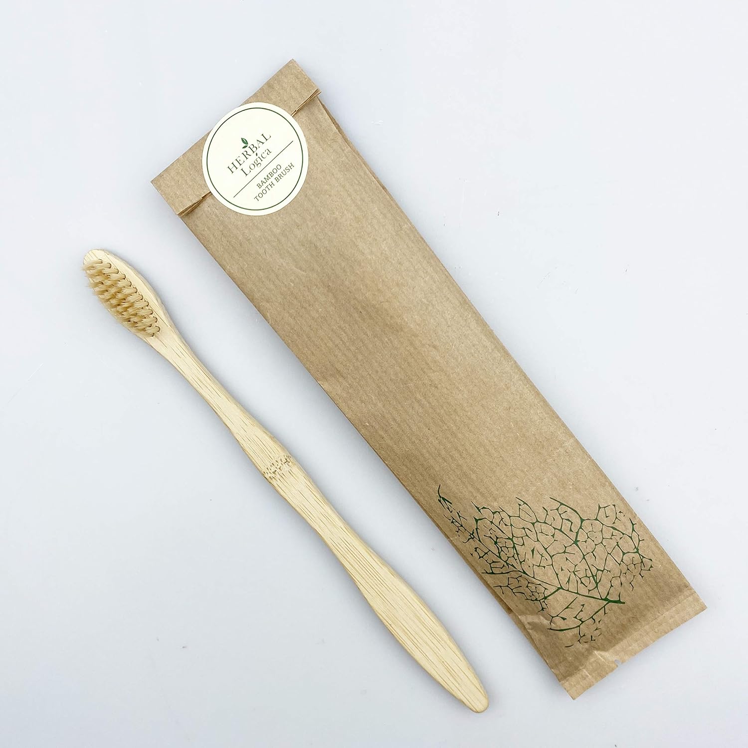 10 Eco Friendly Bamboo Toothbrush Biodegradable in Paper Bag Adult Oral ...