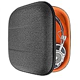 Geekria Shield Headphones Case Compatible with JBL Tour ONE M3, Grado SR80e, Audio Technica S300BT and More, Replacement Hard Shell Travel Carrying Bag with Cable Storage (Dark Grey)