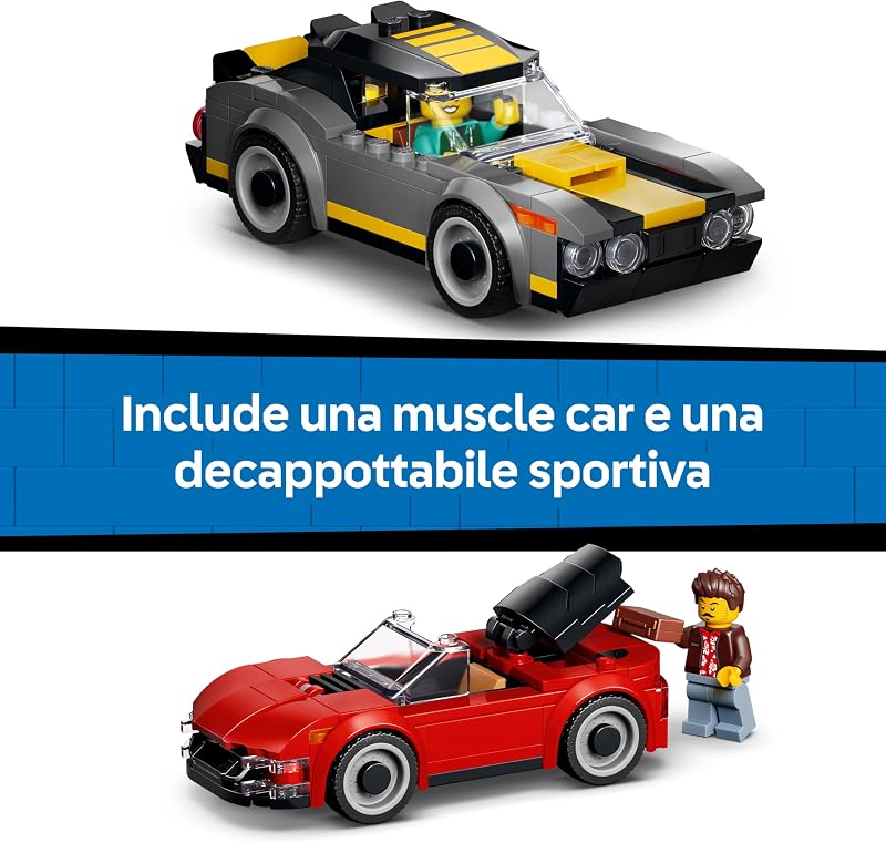 City Autolavaggio Drive-In Giocattolo - Include 2 Modellini di Auto, Funzione di Lavaggio e 4 Minifigure con Accessori - Idea Regalo di Compleanno per Bambini da 6 Anni in su - 60497 — foto 5 di 8