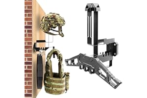 HLOGREE Motorcycle Helmet Holder Rack Wall Mount, Tactical Equipment, Metal Helmet Holder Mount with Hooks, 88lbs Load Capacity, for Motorcycles, Baseballs, Rugby, Military Equipment