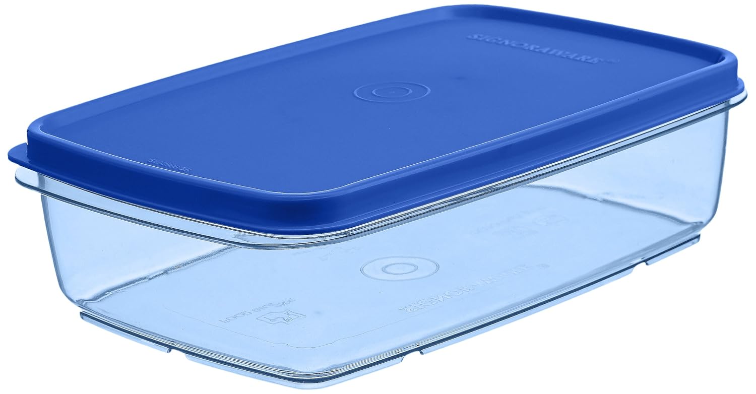 Signoraware Crystal Flat Container, 1.2 Litres, Set of 1,