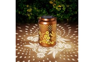 HUCOOUAU Hummingbird Solar Lantern Outdoor Waterproof Christmas Gifts for Women Mom Grandma Garden Decor Hanging Lights Metal Solar Decorative Outside for Patio Yard Pathway Landscape