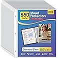 KTRIO 550 Pack Sheet Protectors 8.5 x 11 inch, Clear Page Protector for 3 Ring Binder, Plastic Sleeves for Binders, Top Loading Paper Sheets Document Sleeve Letter Size, Office & Home