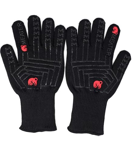 Blackstone Silicone Griddle Gloves – Heat Resistant Up To 500°F, Ambidextrous Cooking Gloves, Aramid & Cotton Blend, Textured Grip For Grill, Smoker, Fryer, One Size Fits Most, Great BBQ Gift