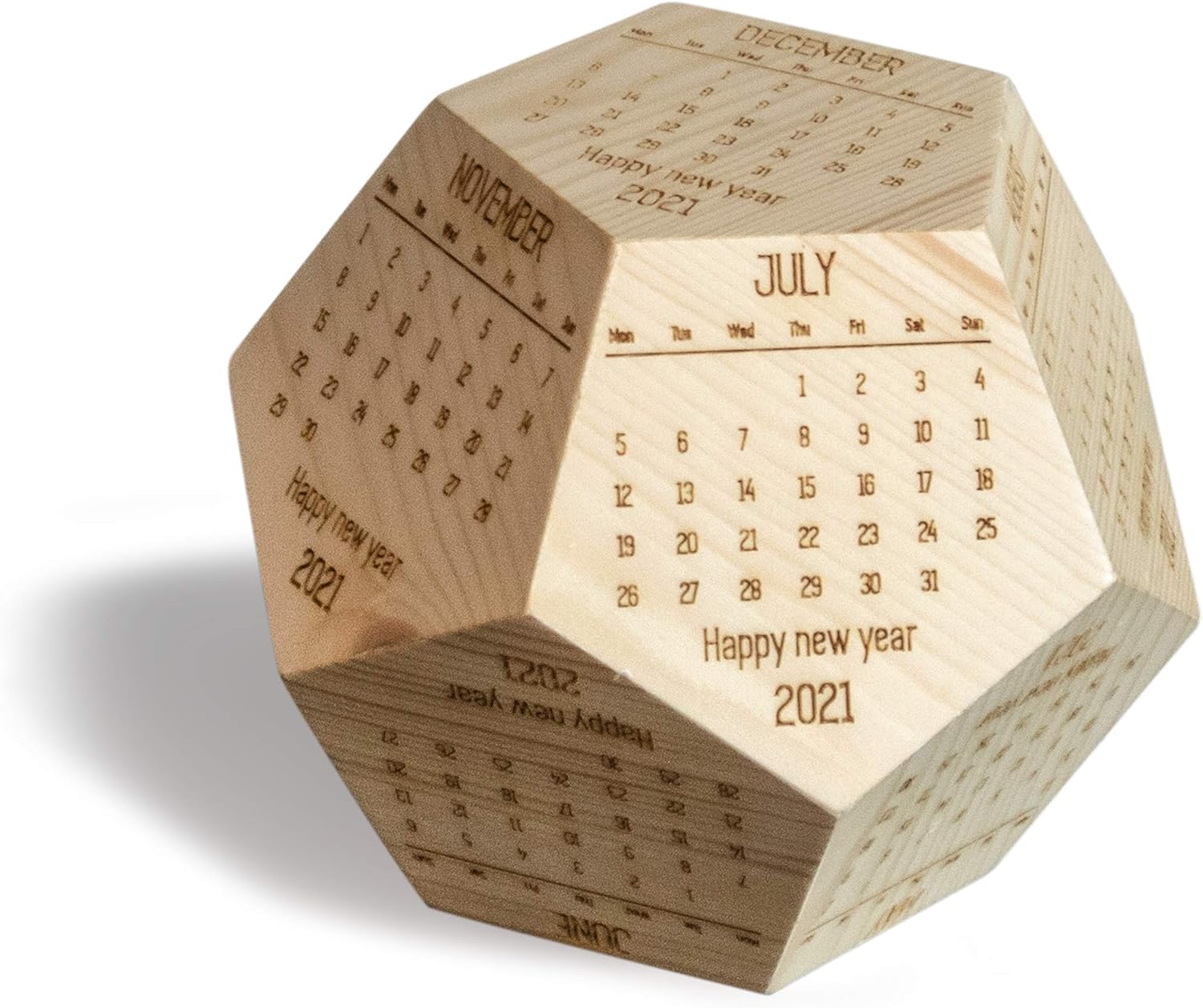 Wooden Table Desk Calendar Wood White Block Desktop