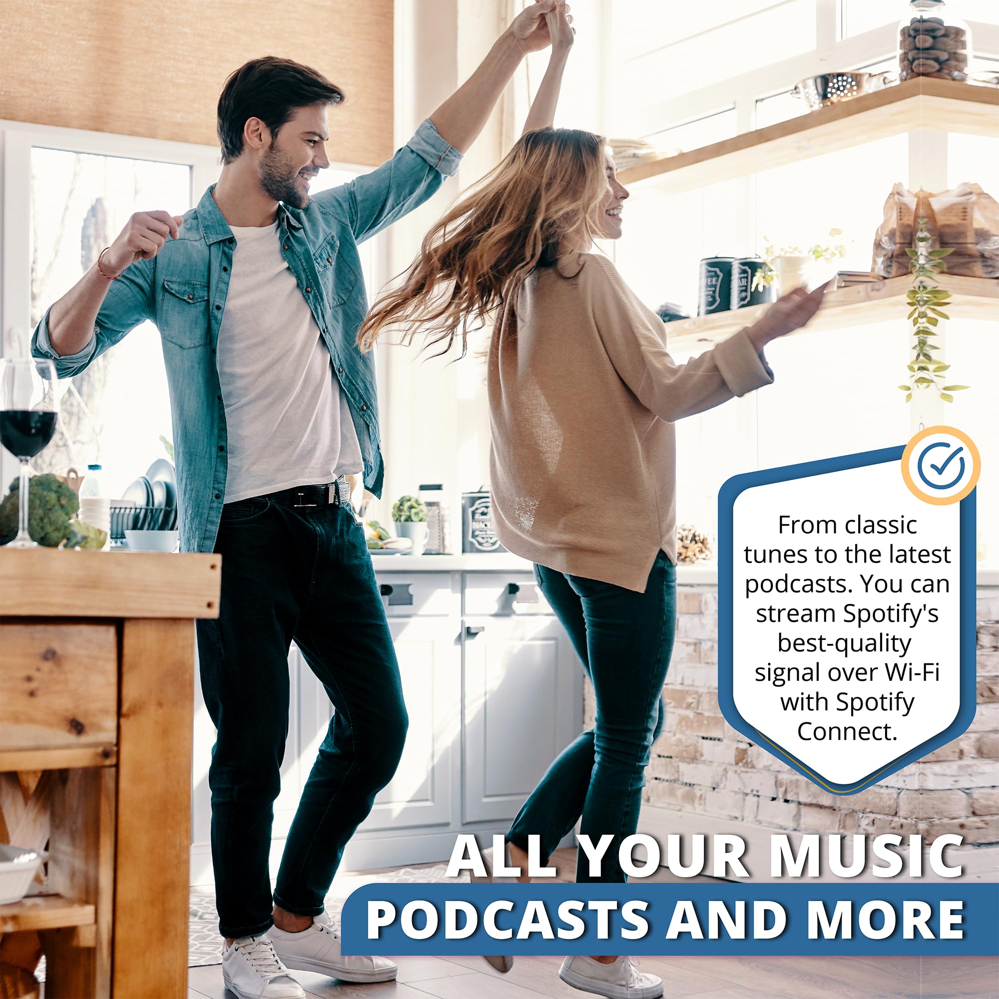 Philips Bluetooth & WiFi Stereo System for Home with CD Player, Spotify, Internet Radio, FM Radio, MP3 Playback, Crisp Highs and Rich Bass 100W, Remote Control Included