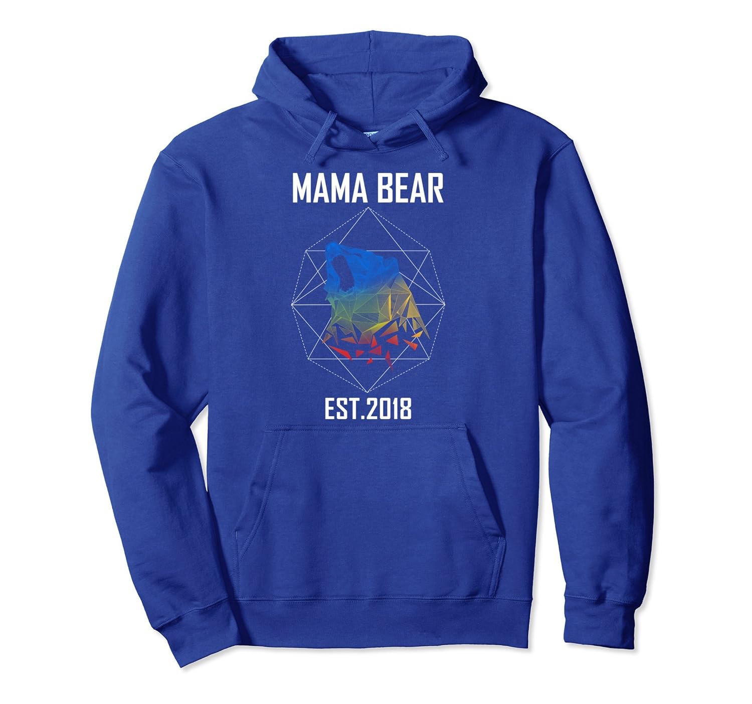 Geometric Mom Hoodie Mama Bear Est. 2018 Mother's Day Gift-anz