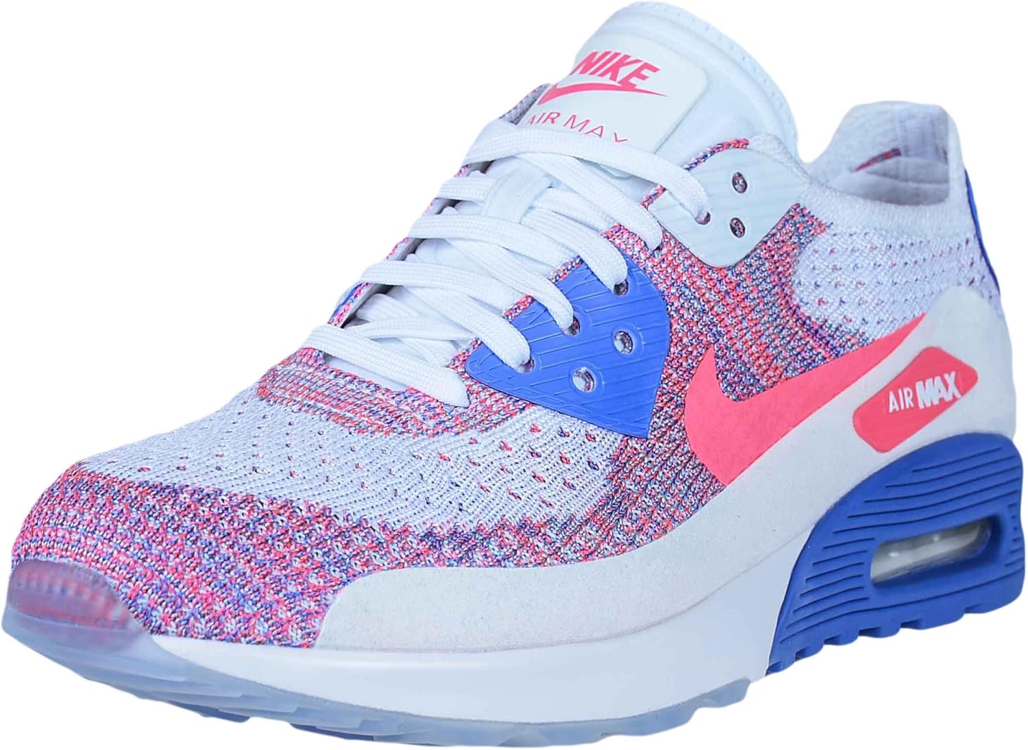 Amazon.com | Nike Women's Air Max 90 Ultra 2.0 Flyknit White/Pink/Blue 881109-103 (Size: 9.5 