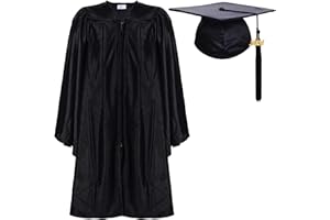 Newrara Unisex Shiny Kindergarten Graduation Gown Cap with Tassel (33, Black)