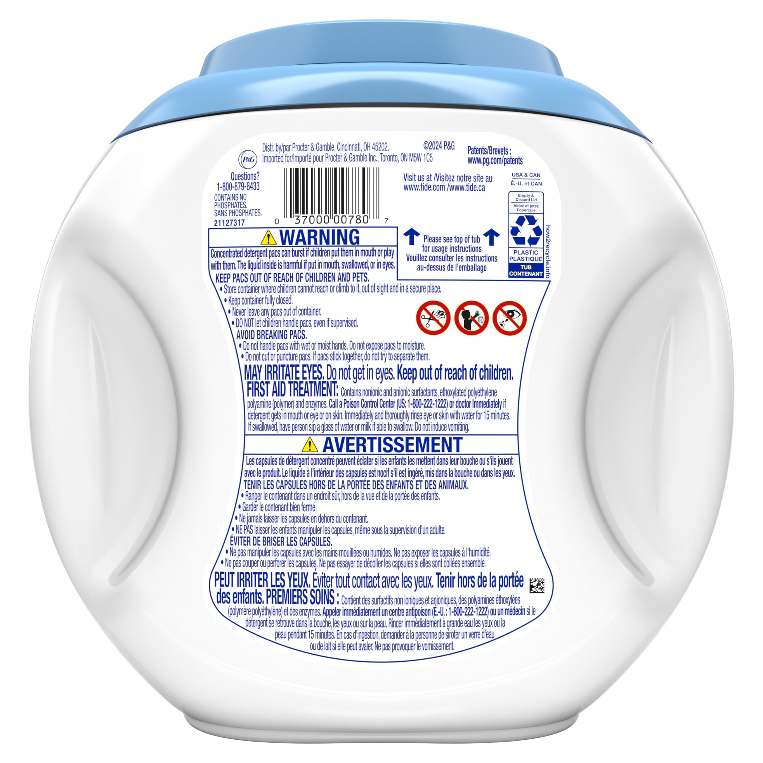 Tide PODS Free & Gentle Laundry Detergent Soap Pacs, 57 Count, Tide PODS Laundry Detergent