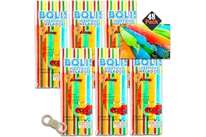 GRAYDON HALL Bolis Freezer Pops - 6 Packs of Bolis Helados Icesticks Frozen Ice Pops In Assorted Fruit Flavors with Bottle Opener (48 Bolis Freezer Popsicles)