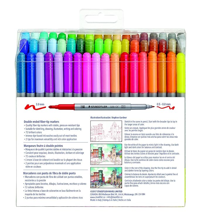 Amazoncom Staedtler Double Ended Fiber Tip Markers For