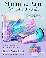 Lily England Detangle Hair Brush and Wide Tooth Comb Set Ombre view 3