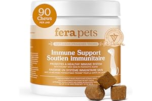 Fera Pets Dog Allergy Chews – Allergy Relief & Itching Skin Relief – Immune & Gut Support with Organic Mushrooms, Postbiotics
