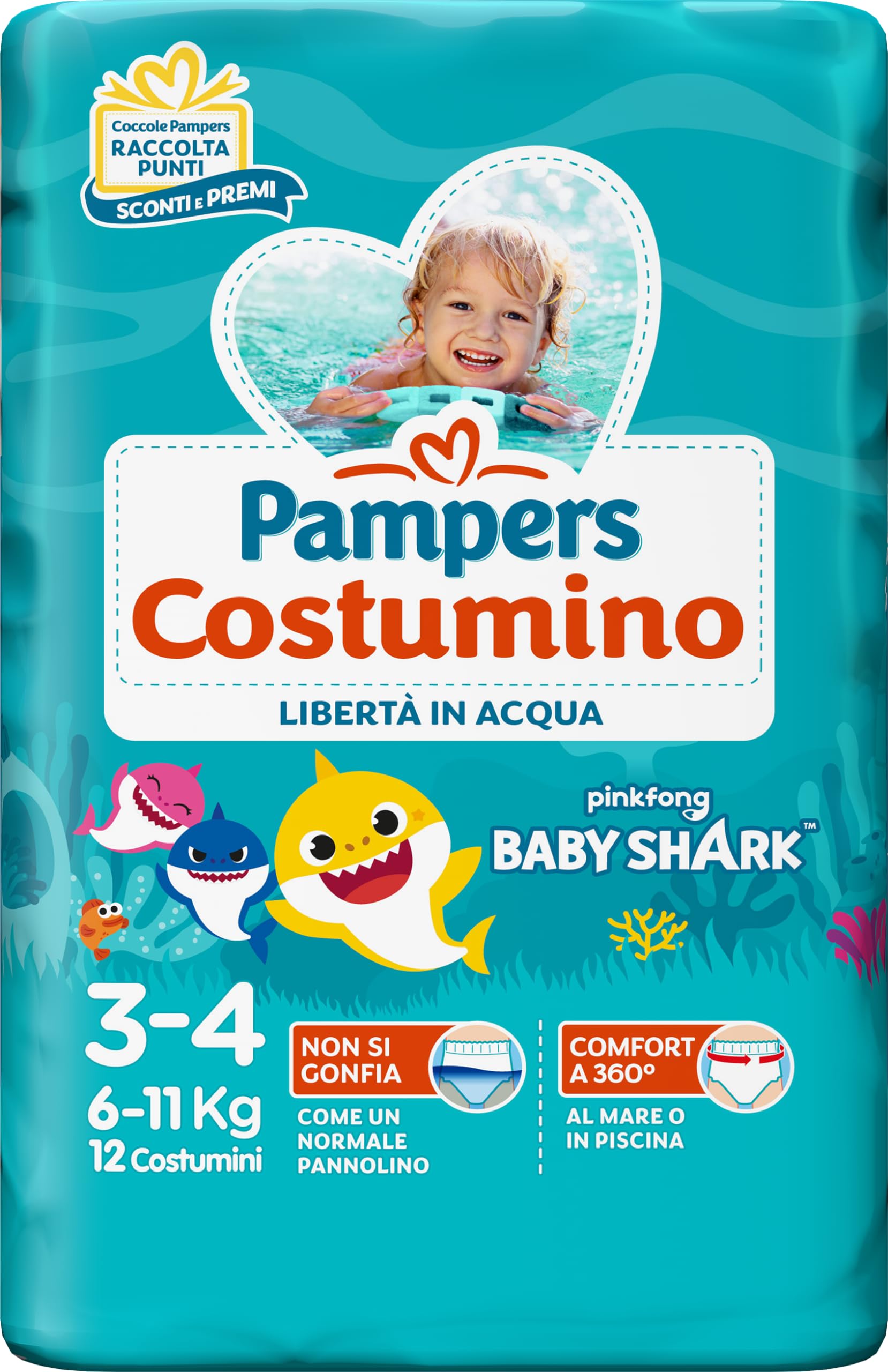 Pampers Il Costumino, Pack of 12 Diapers, Size 3 (6-11 kg)