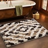 LUMI Bathroom Rugs, Soft Absorbent Bath Mat for Modern Home Decor, Non-Slip Quick-Dry Bath Rug, Machine Washable Floor Mat for Shower and Tub, Entryway, 20"x32", Brown