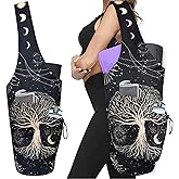 Yoga Mat Bag - Large Opening Long Tote Yoga Mat Carrier Holder Bag with Waterproof Wet Zipper Pocket and Drawstring Water Bottle Pocket - Yoga Bag Fit Most Size Mats
