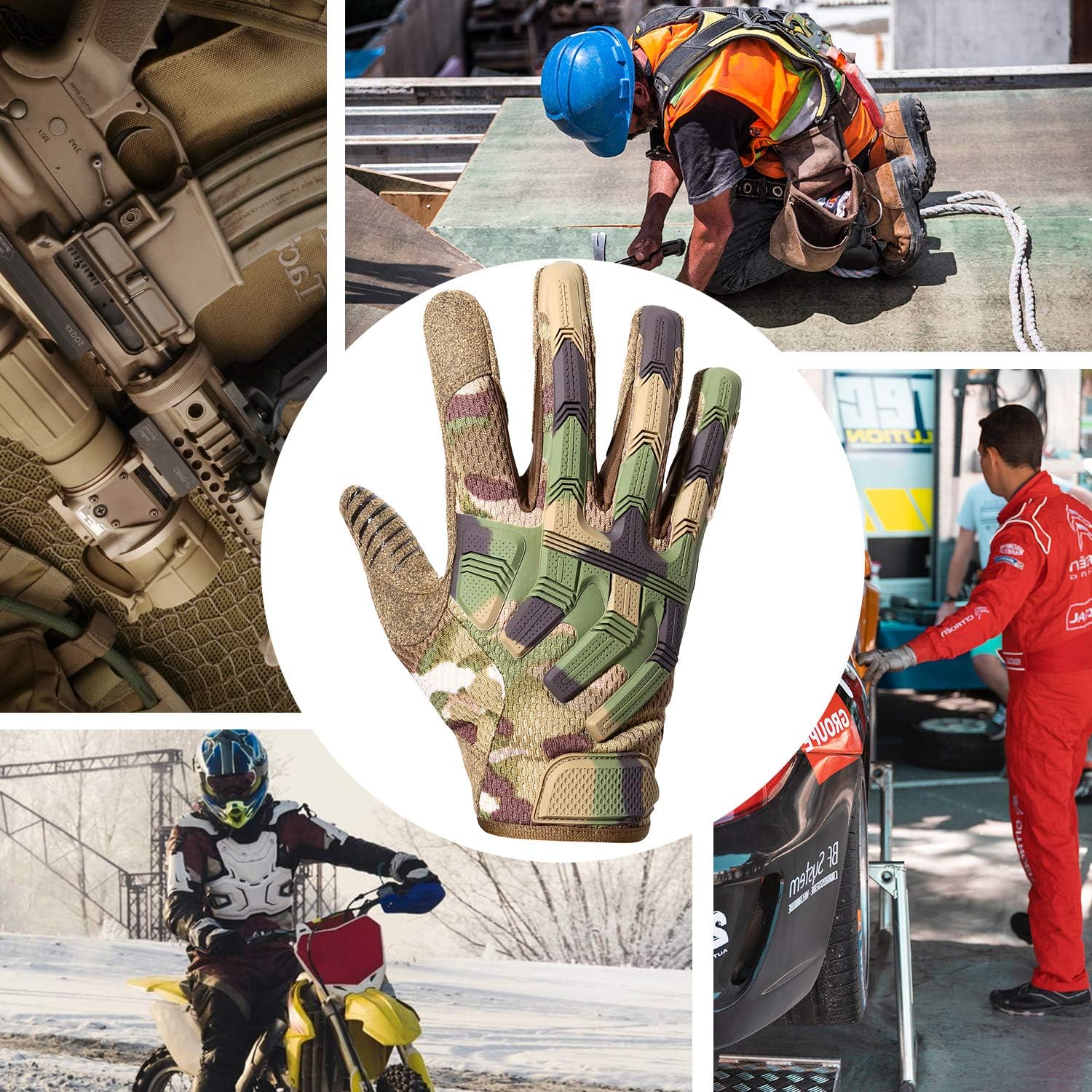 AXBXCX Touch Screen Full Finger Motorcycle Gloves: Sports & Outdoors