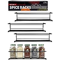 Space Saving Spice Rack Organizer for Cabinets or Wall Mounts - Easy To Install Set of 4 Hanging Racks - Perfect…