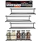 Space Saving Spice Rack Organizer for Cabinets or Wall Mounts - Easy To Install Set of 4 Hanging Racks - Perfect…