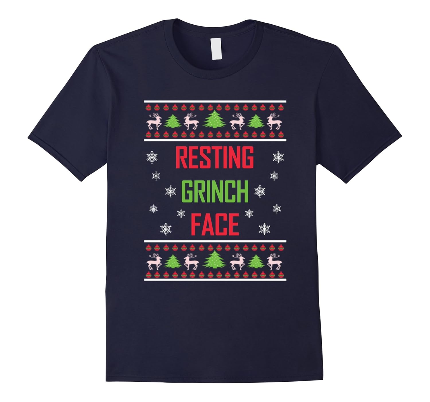 Resting Grinch Face Christmas T-Shirt-ANZ