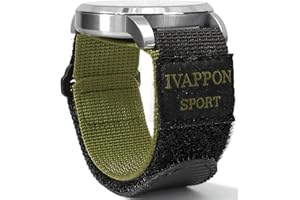 IVAPPON Hook Loop Sport Watch Strap 18mm 20mm 22mm Nylon Straps Black Blue Fastening Watchband