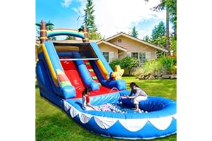 Eachup Commercial Inflatable Water Slide for Kids Adults,21FT(L) 100% PVC Giant Inflatable Pool Water Slide with 750W Blower,Big Splash Pool,Big Slide for Backyard Party Wet Dry