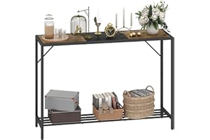 LAATOOREE Console Table, 41.7" Industrial Entryway Table with Shelf, Narrow Sofa Table for Hallway, Entrance Hall, Corridor, Foyer, Living Room