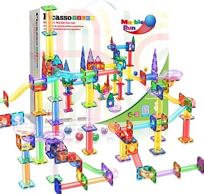 PicassoTiles 150pc Magnetic Marble Run Track Set STEM Educational Toy