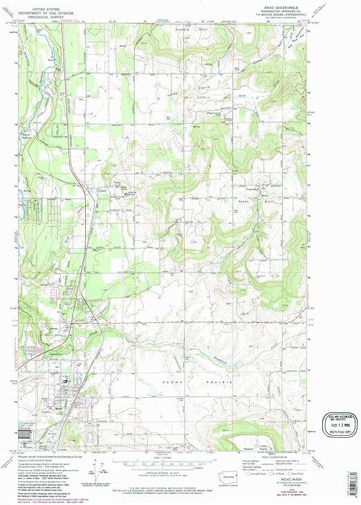 YellowMaps Mead WA topo map, 124000 Scale, 7.5 X 7.5
