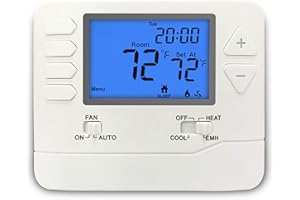 ELECTECK Heat Pump Digital Thermostat for Home, Non-Programmable, up to 2 Heat/1 Cool with Large LCD Display, Compatible with Multi-Stage Electrical, Gas and Oil Systems, White