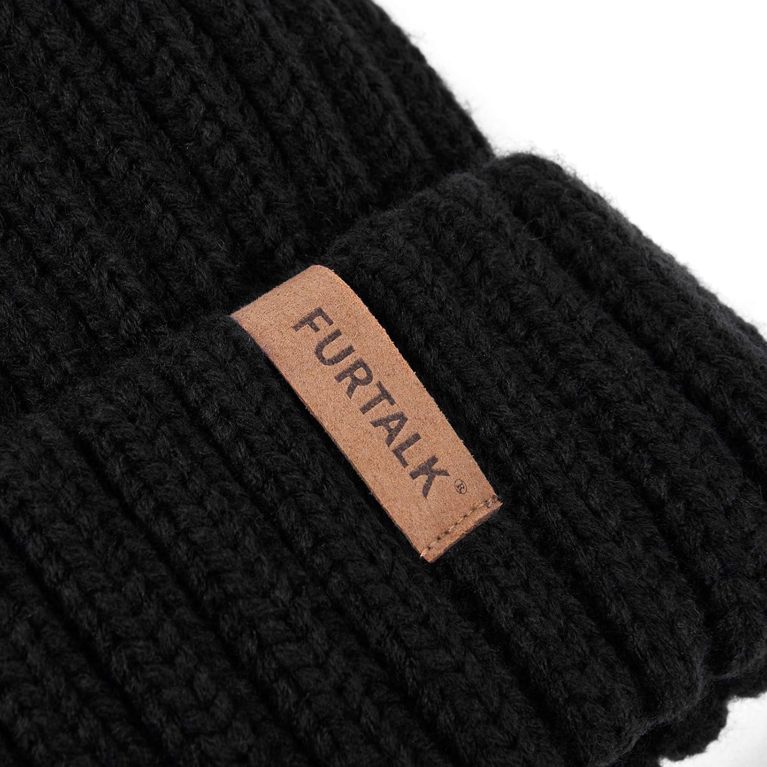 FURTALK Womens Winter Knitted Beanie Hat with Faux Fur Pom Warm Knit Skull Cap Beanie for Women at  Women’s Clothing store