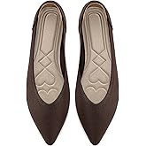 HARENCE Women's Flats Ballet Shoes: Comfortable Pointed Toe Soft Knit Flat Casual Slip On Work Dress Shoes for Walking Wedding Dating