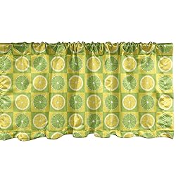 Ambesonne Lime Green Window Valance Pack of