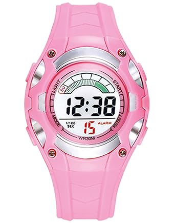 DIRAY Digital Steel Mesh-up Design Dial Alarm & Multifunctional Wrist Watch for Kids